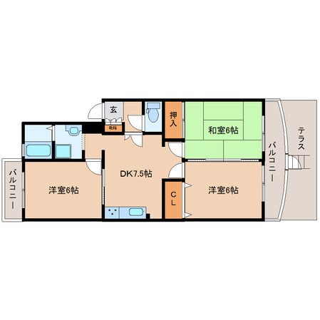 三郷駅 徒歩8分 1階の物件間取画像